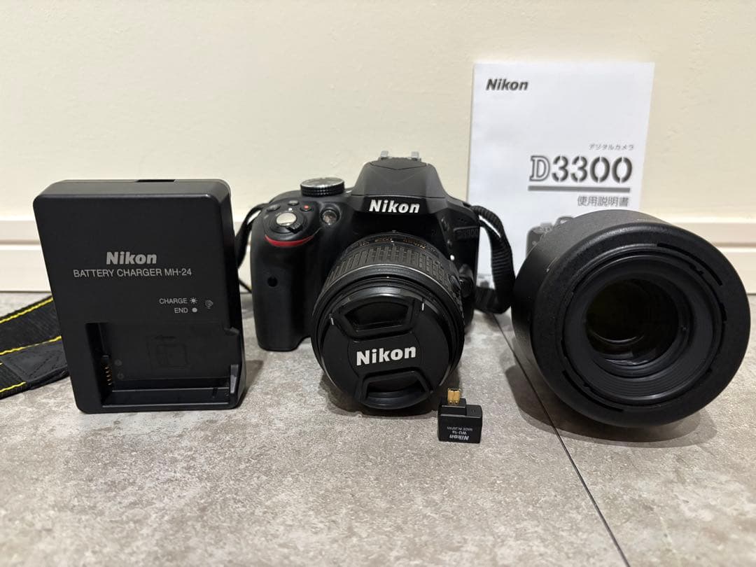 NikonD3300 ダブルズームキット★スマホ転送アダプタ付