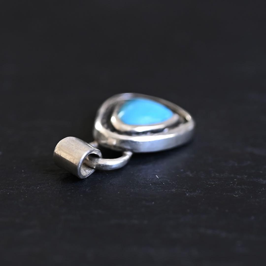 ハンドメイド　ターコイズトップ　インディアンジュエリー風