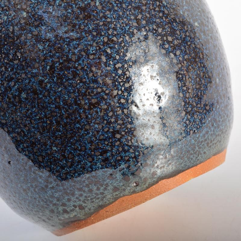 木村盛和作　油滴天目釉　徳利　共布共箱　V　R7109