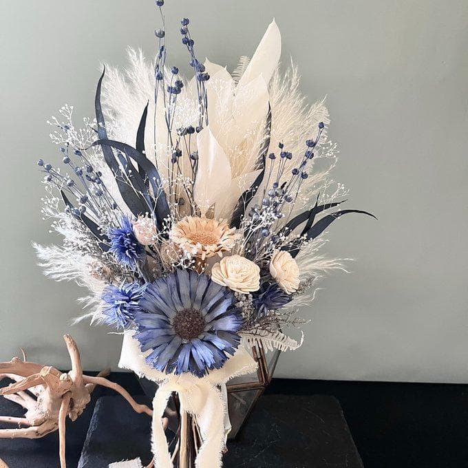 【青のスワッグ】コバルトブルー＆ホワイトのスワッグ L（ブーケ） 再販多数