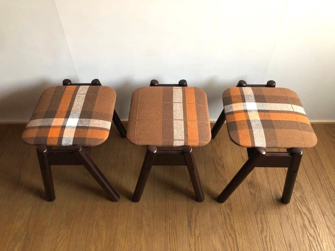 ヴィンテージ WINDS太平 スタッキングスツール3脚セット 飛騨家具 北欧