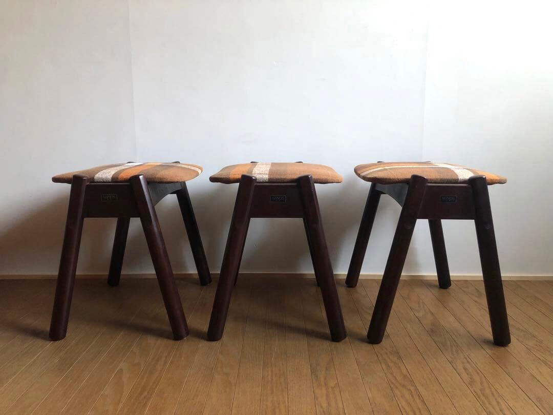 ヴィンテージ WINDS太平 スタッキングスツール3脚セット 飛騨家具 北欧