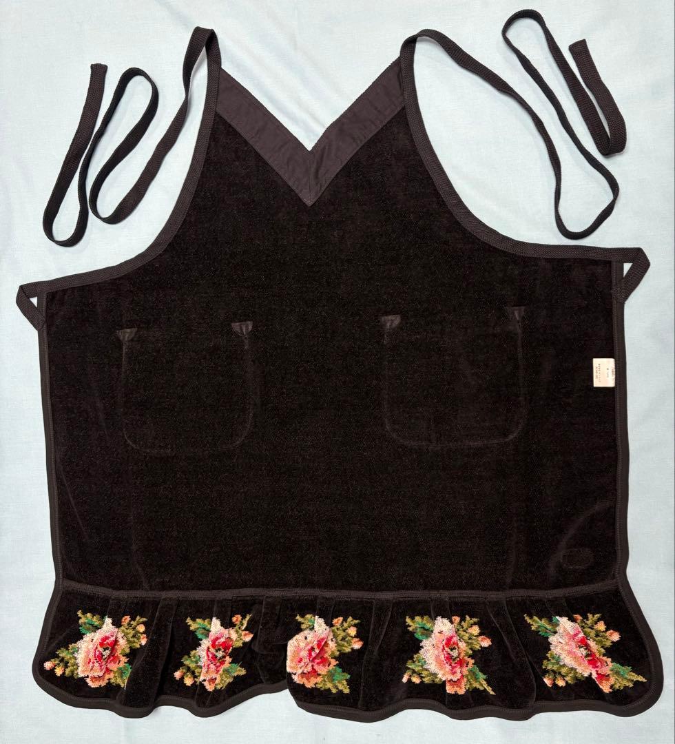 FEILER フェイラー シュニール織 ムーンライトフラワー エプロン ブラック