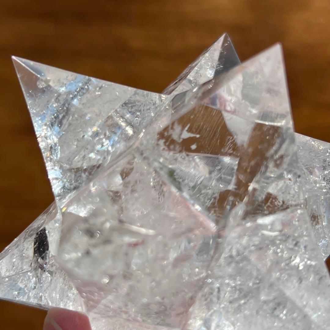 ☆特別出品☆透明度にギラギラクラック☆究極形状☆レインボー 水晶 アステロイド