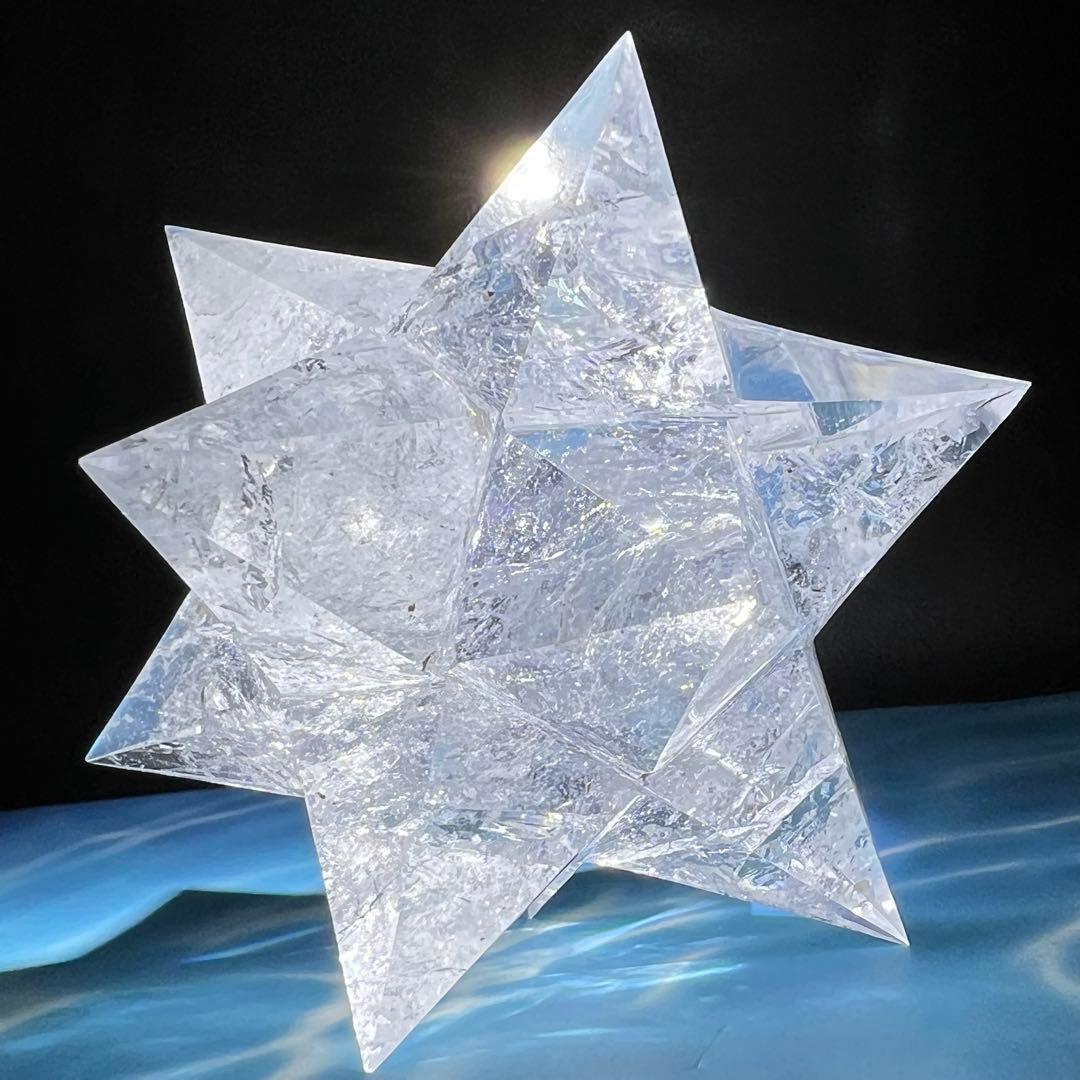 ☆特別出品☆透明度にギラギラクラック☆究極形状☆レインボー 水晶 アステロイド