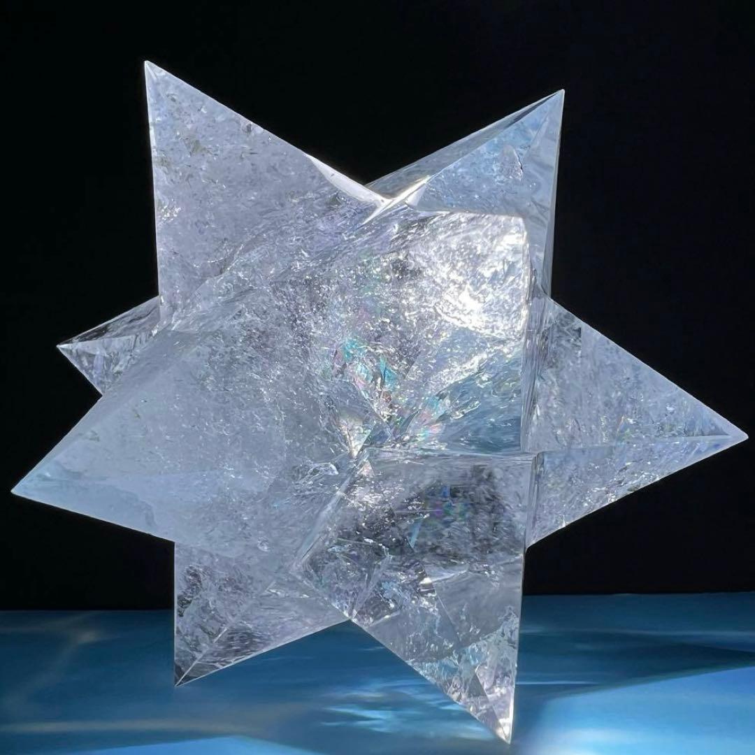 ☆特別出品☆透明度にギラギラクラック☆究極形状☆レインボー 水晶 アステロイド