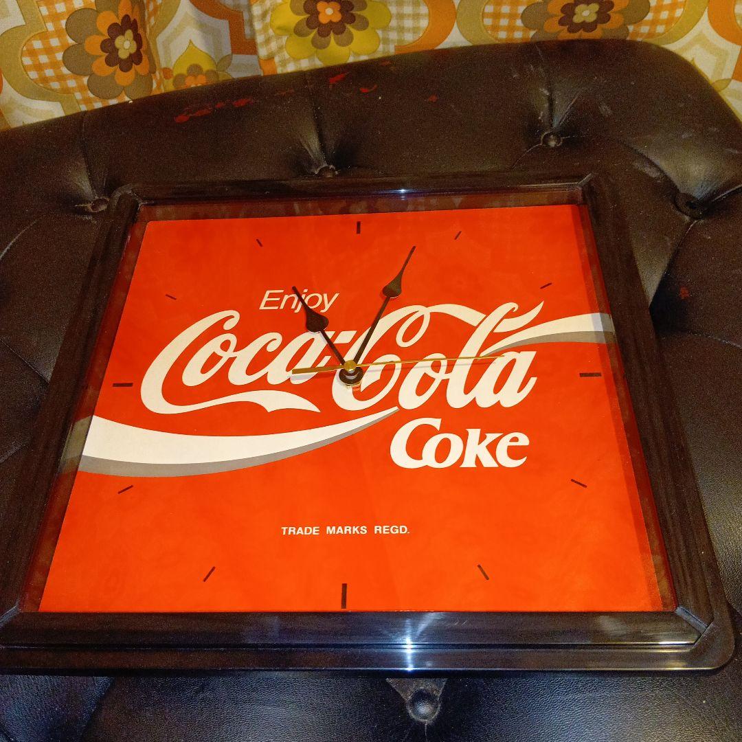 当時物　レトロポップ　コカコーラ　壁掛け時計　ムーブメントと針を新品交換　静音