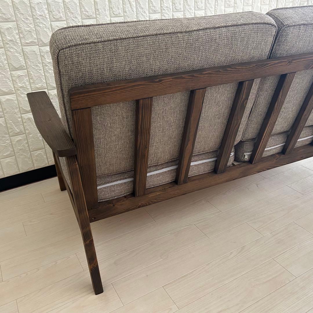 都内23区送料無料❗️ 2人掛けソファ　木製フレーム✨