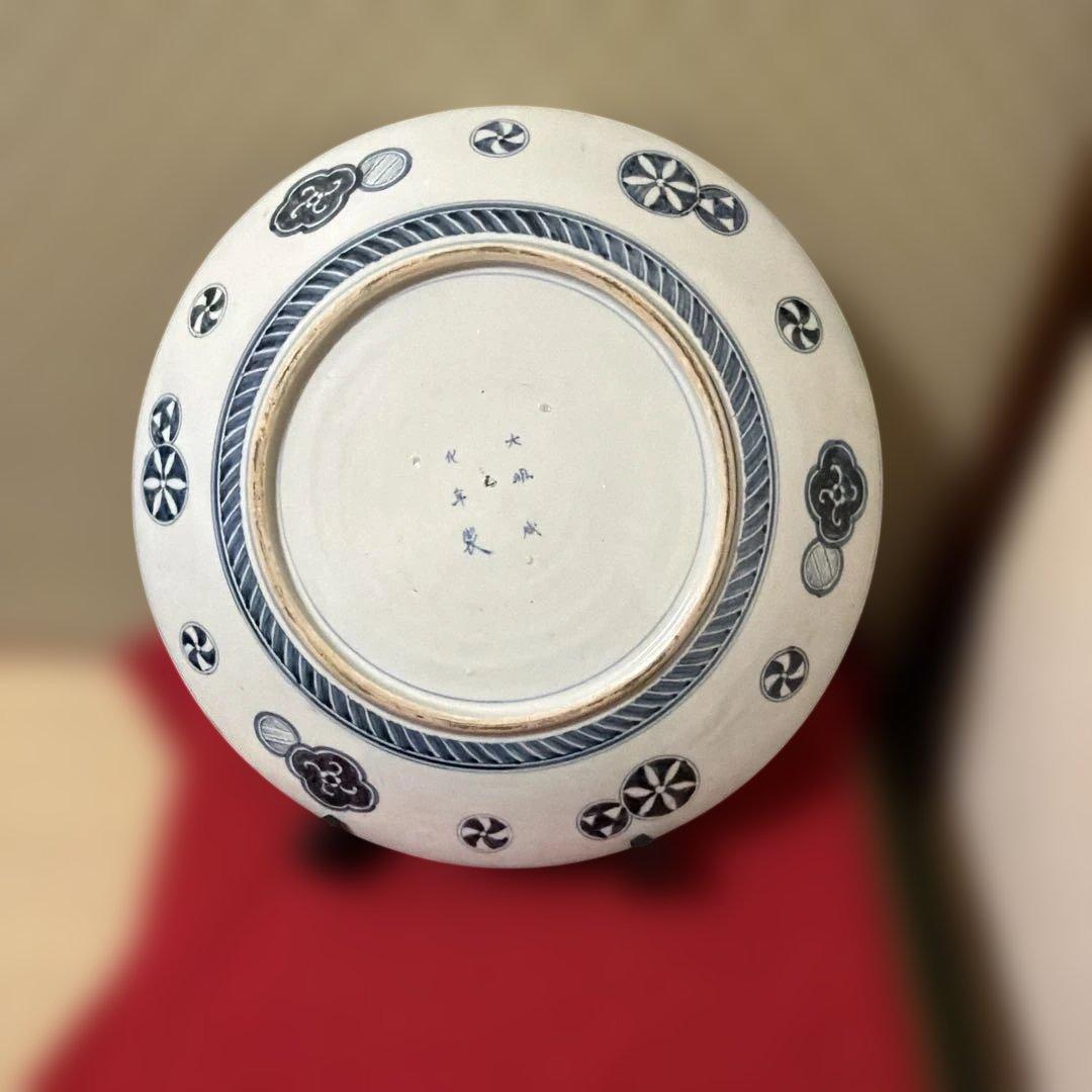古伊万里　錦絵大皿　飾り皿　45cm 時代箱