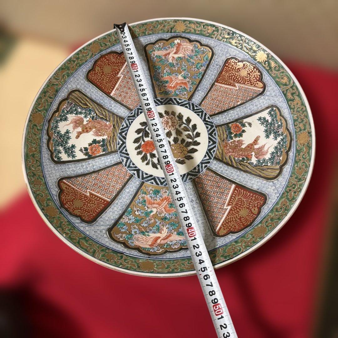 古伊万里　錦絵大皿　飾り皿　45cm 時代箱