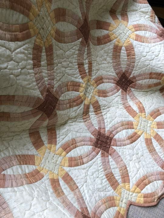 パッチワーク  ダブルウェディングリング　タペストリー