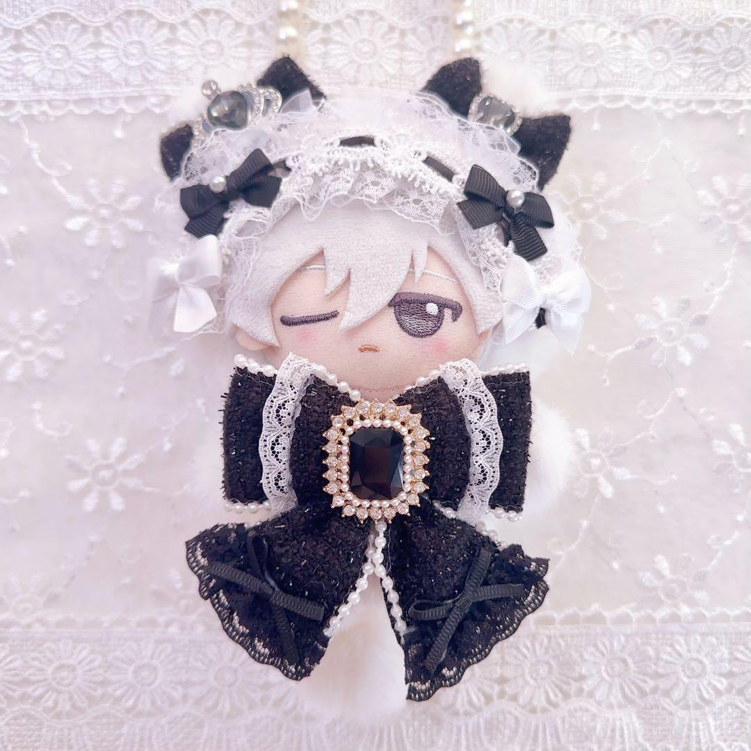 ツイードシリーズ　いつぬい　ぬい服　着ぐるみ　もこもこ　白　黒　ねこ　ロリータ