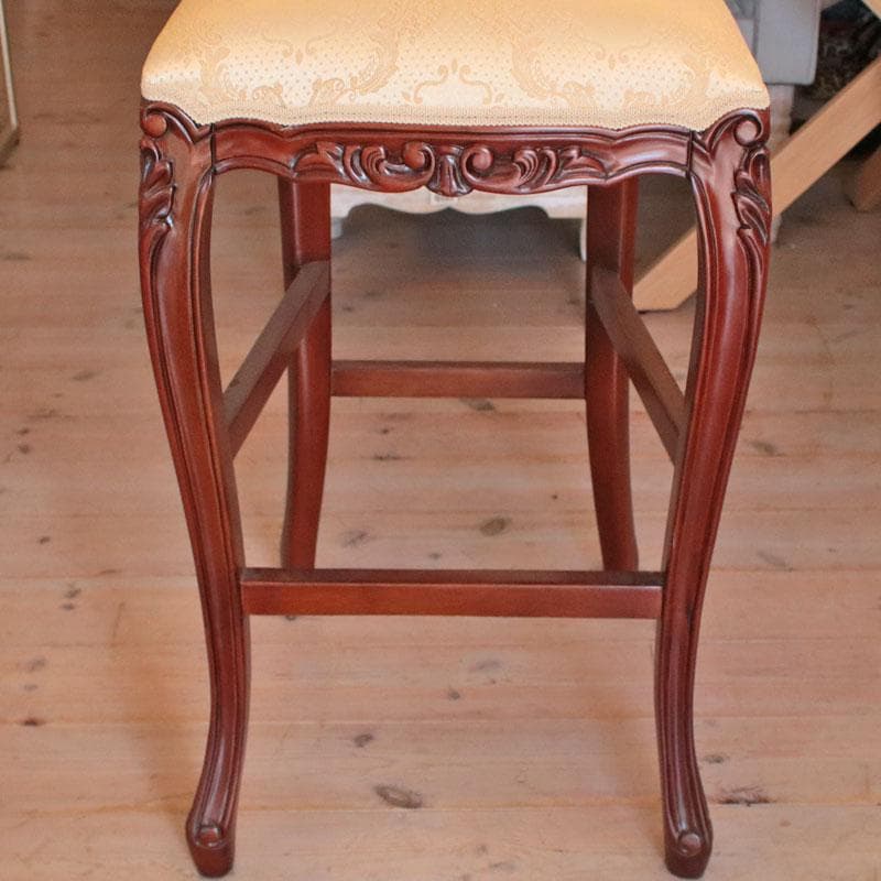 カウンターチェア ブラウン 猫脚 椅子 アンティーク調 635-177