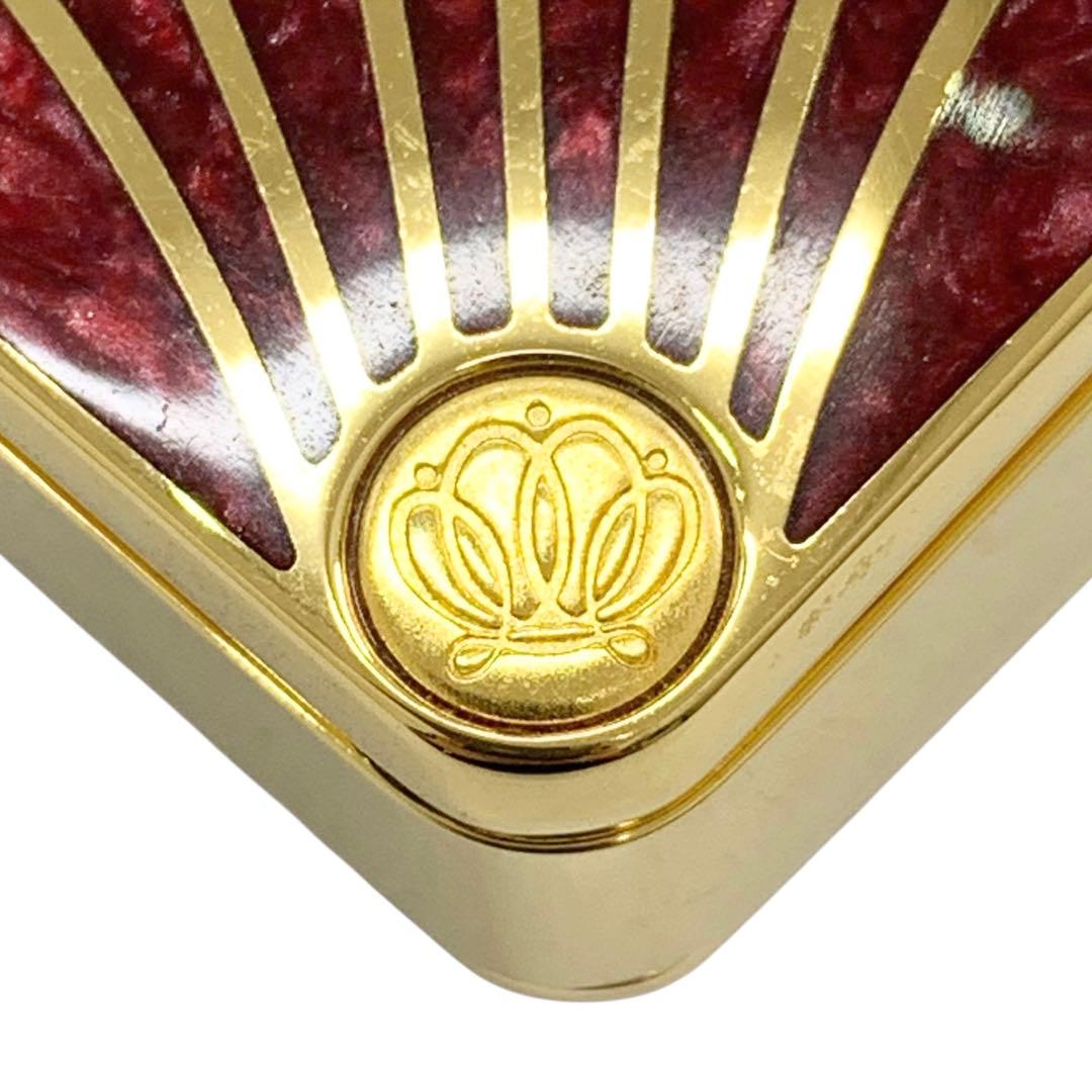 【動作未確認】MIKIMOTO ミキモト パール付 シェル型 置時計 赤系