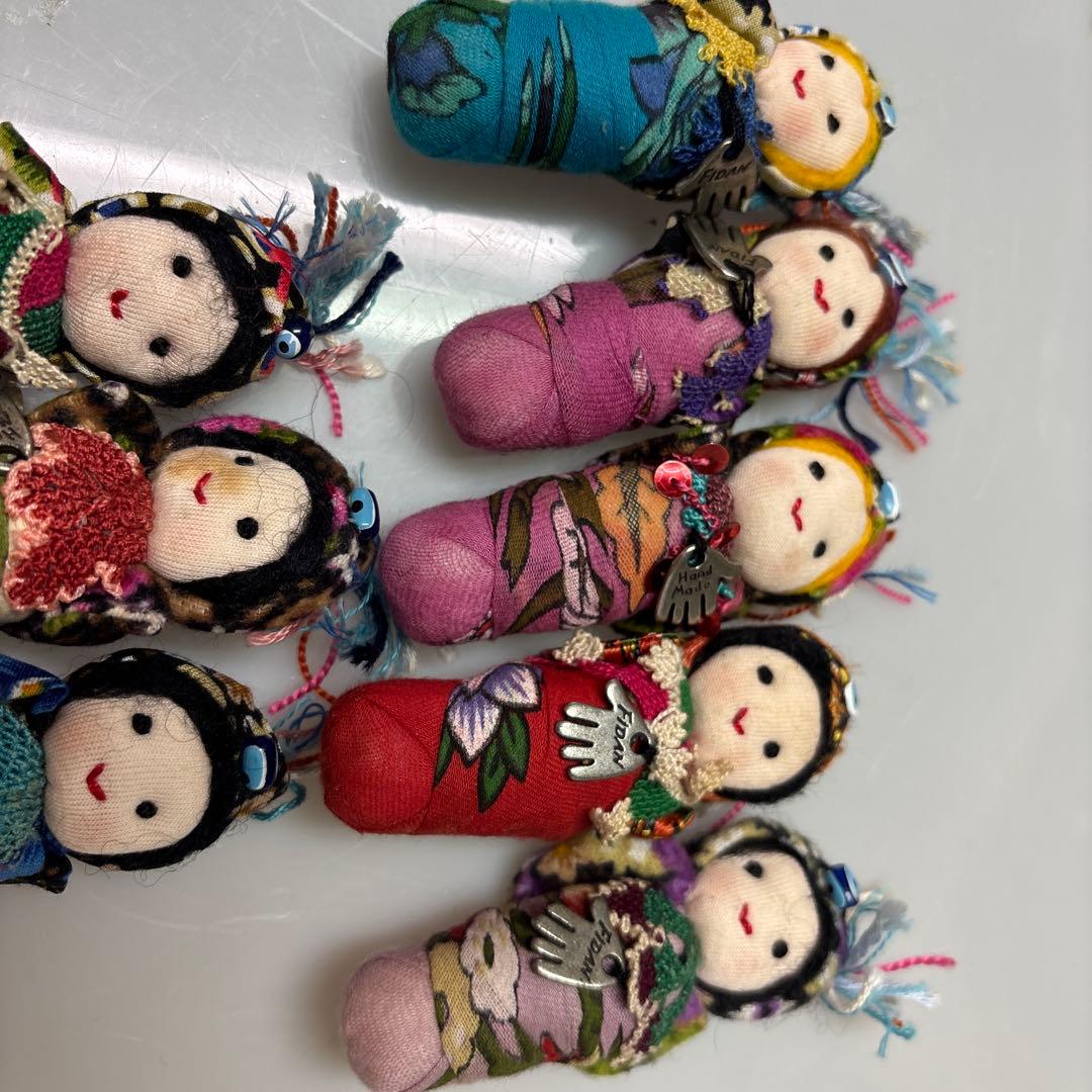 手作り人形 10体セット カラフル　トルコの手編み刺繍入り