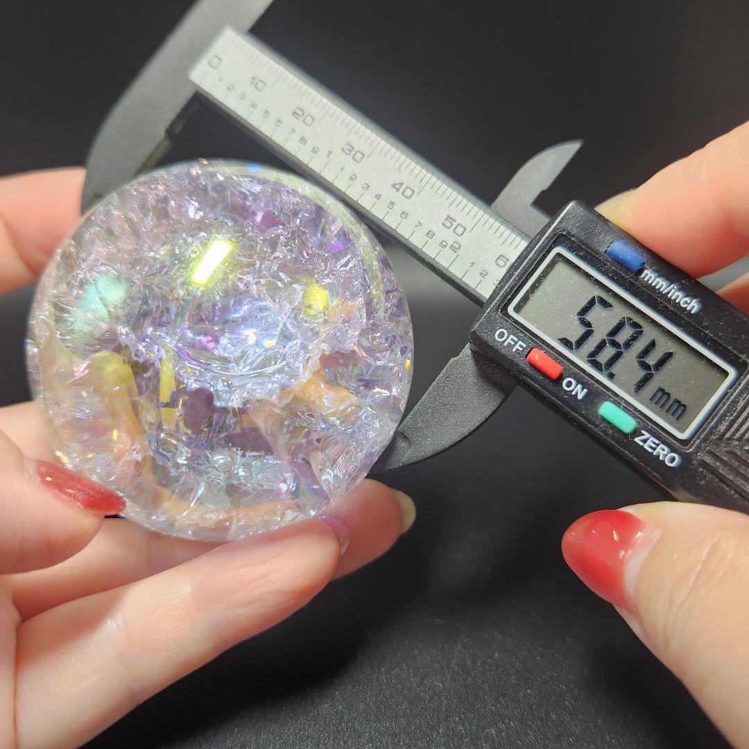 大人気【新品】エンジェルオーラクラック水晶スフィア 約60ミリ弱 usbライト