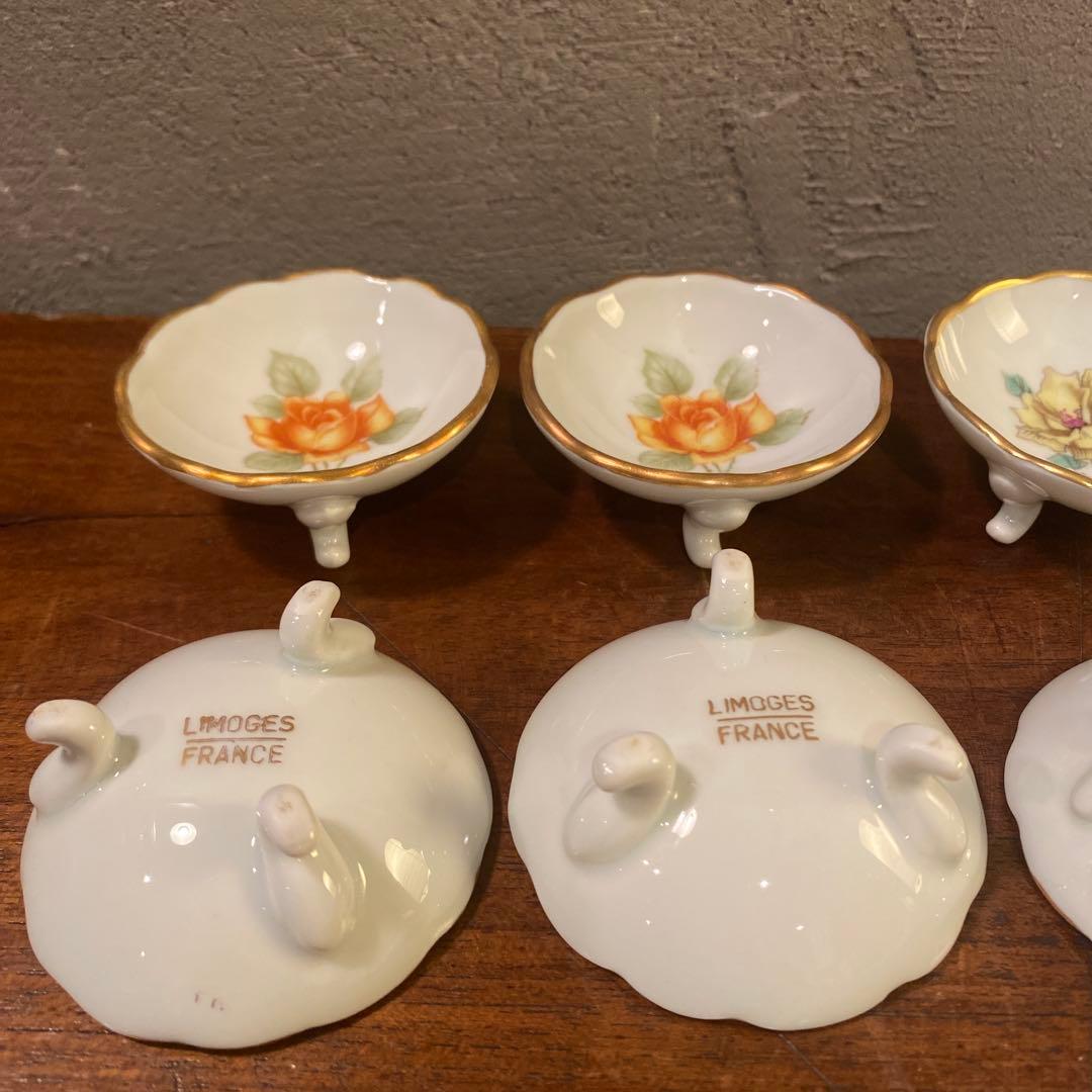 フランス リモージュ Limoges 脚付き ミニ小皿 小物入れ 10個