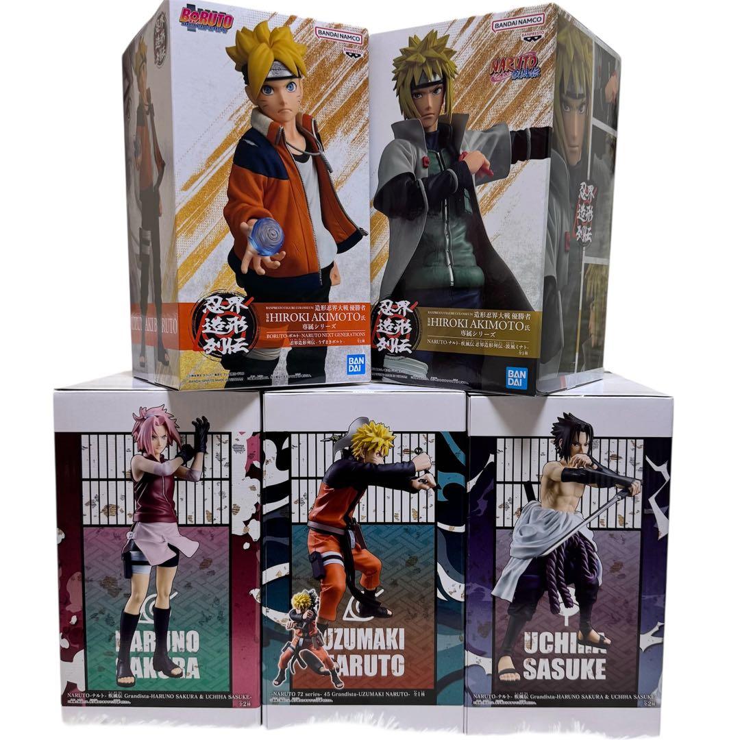 Grandist ナルト サスケ サクラ 忍界造形列伝 ミナト ボルト 5体