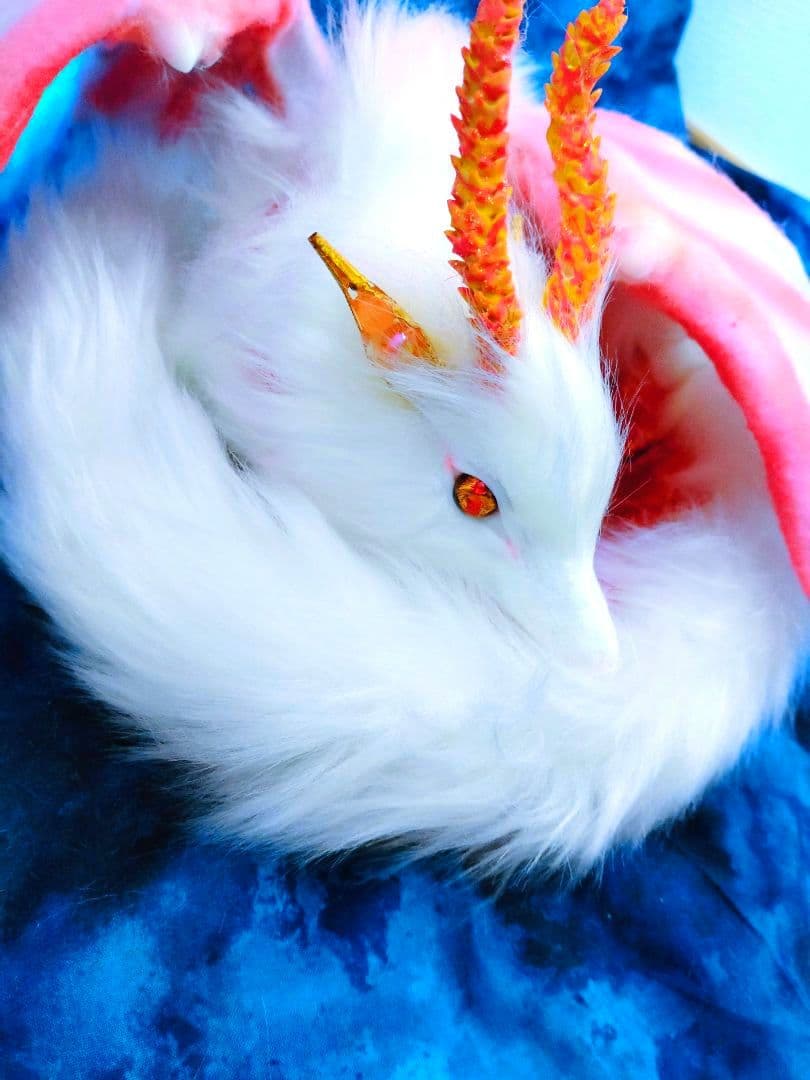 妖精翼龍アートドール ハンドメイドぬいぐるみ 龍 ドラゴン 神龍 幻獣 蓄光龍神