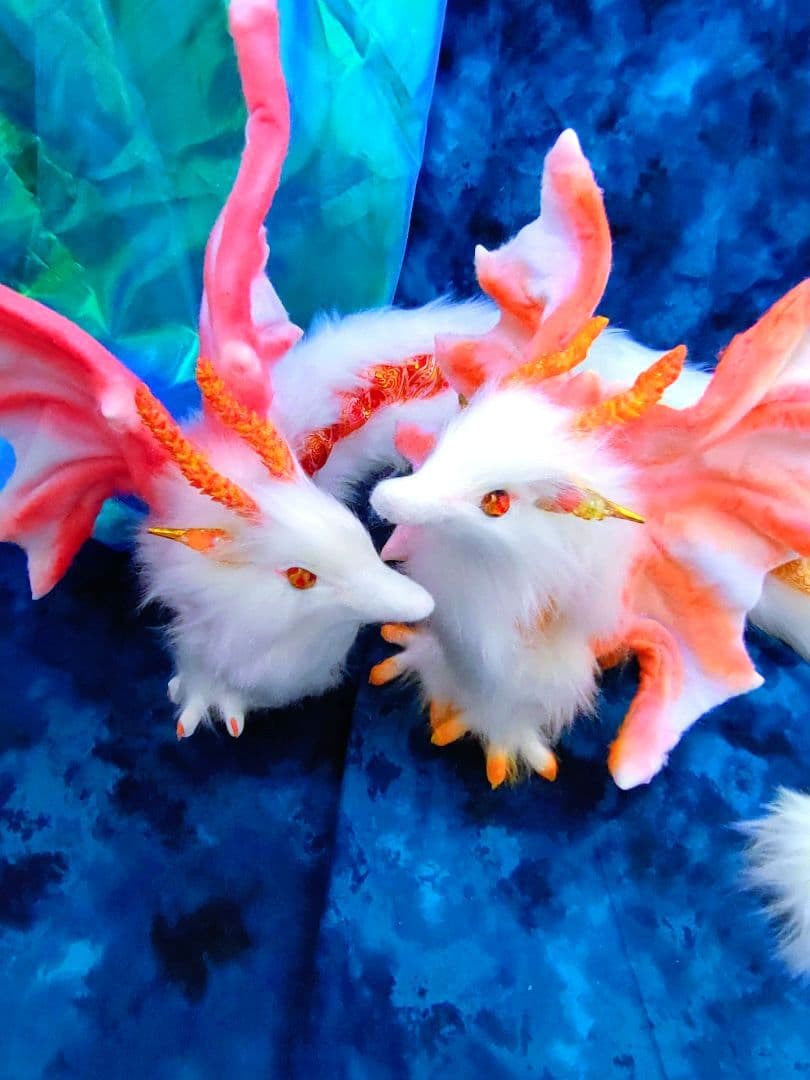 妖精翼龍アートドール ハンドメイドぬいぐるみ 龍 ドラゴン 神龍 幻獣 蓄光龍神