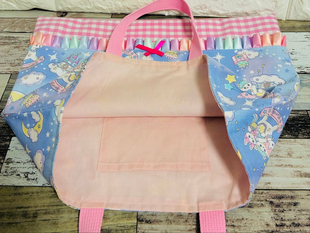 a ユニコーン　ハンドメイド　レッスンバッグ　女の子　5点セット　　入学　入園