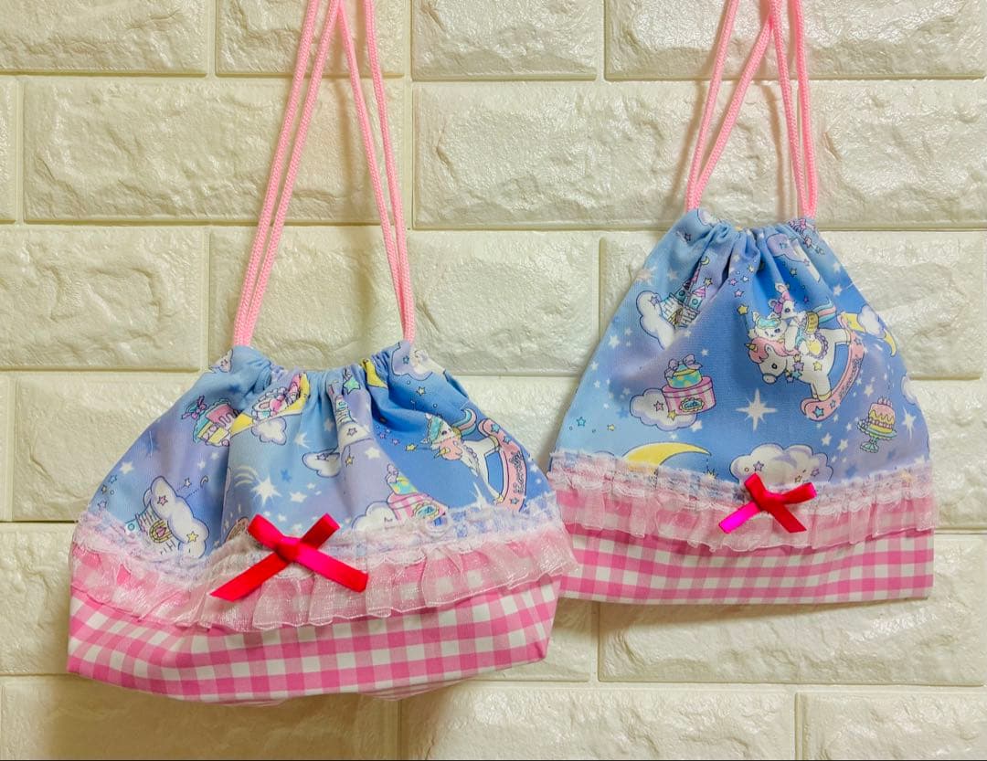 a ユニコーン　ハンドメイド　レッスンバッグ　女の子　5点セット　　入学　入園