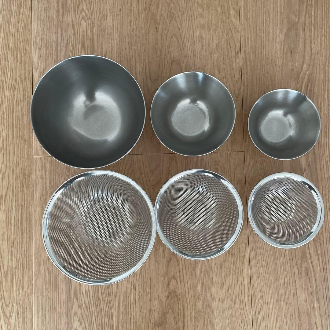 柳宗理　ステンレス製ボウルとストレーナーセット