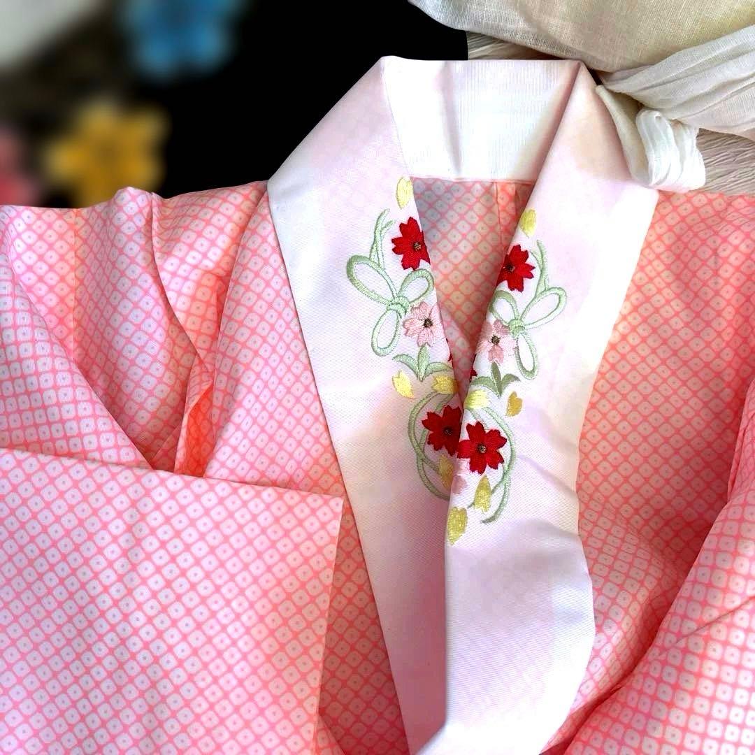 七五三用着物セット 多色 鶴と花柄