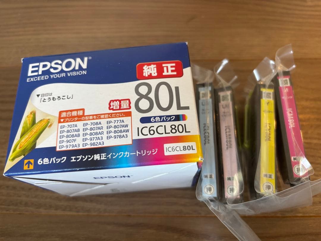 (新品)エプソン 純正 インク とうもろこし IC6CL80L 6色パック+4色
