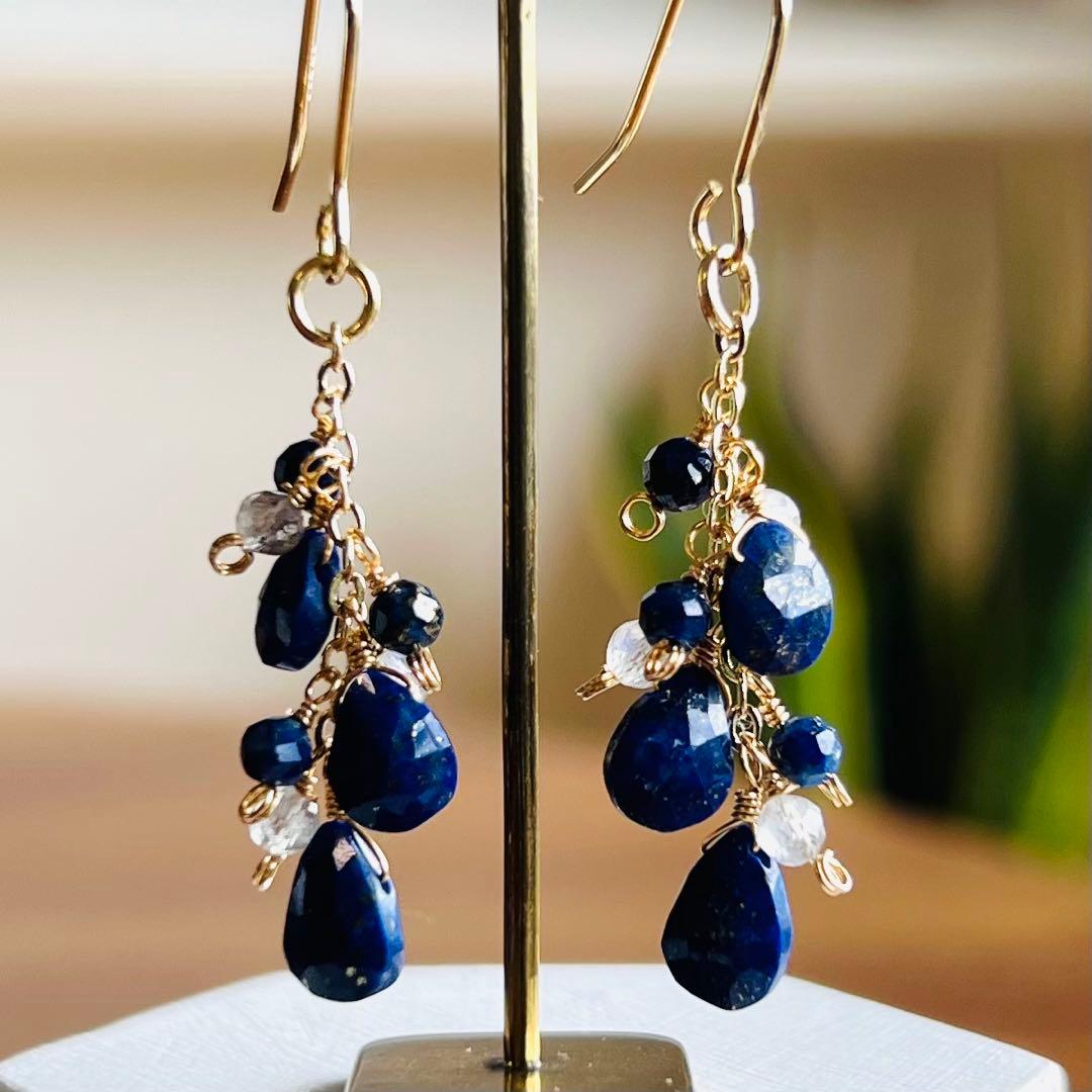 A.flower様 583.ラピスラズリ&ラブラドライト*14kgfピアス他