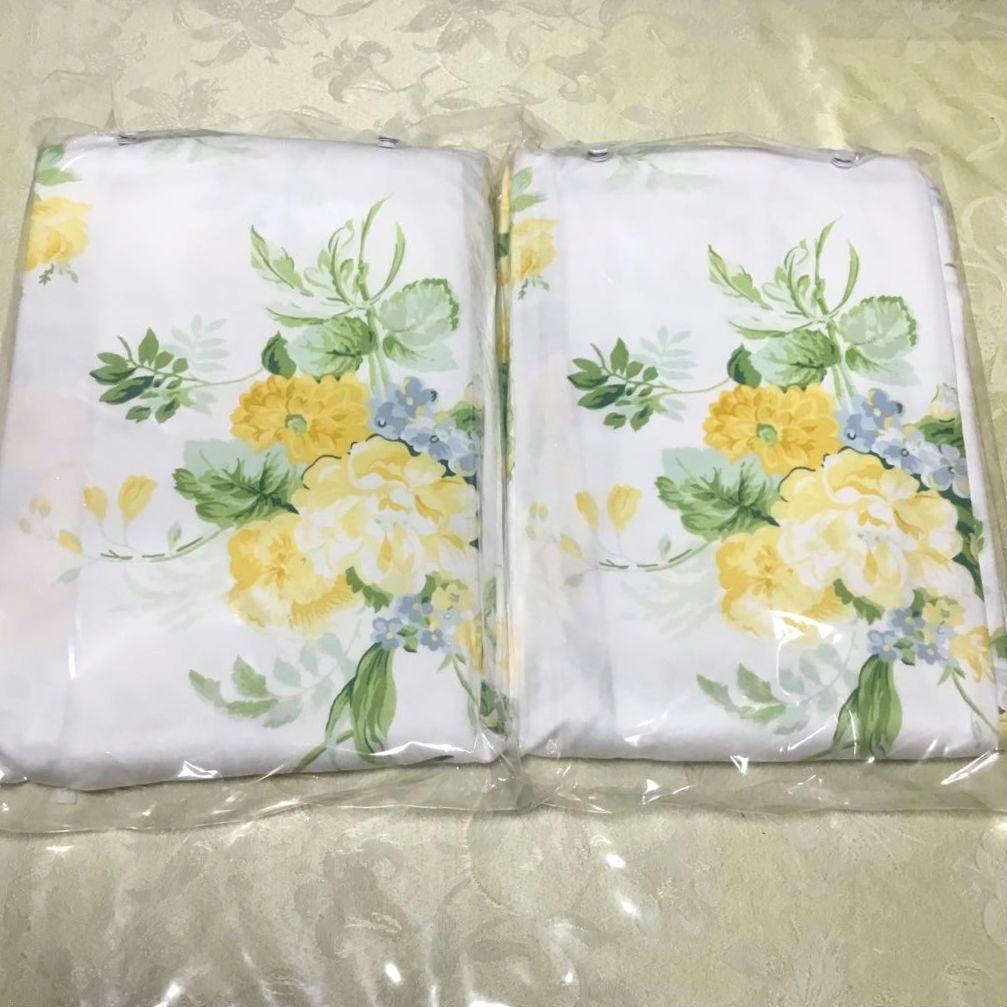 ローラアシュレイ カーテン 100x200 2枚セット ウィンターリリー　カウス