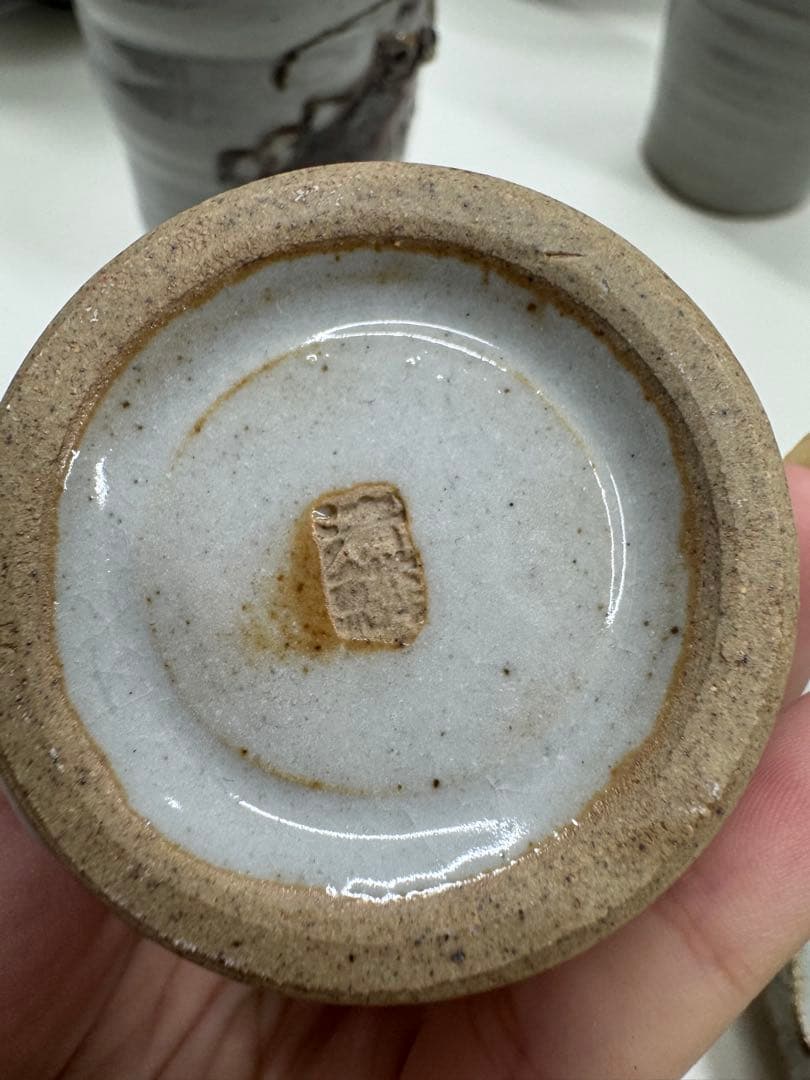 【市川清鱗 作】湯呑み5客＆絵皿1枚セット　手描き 和食器