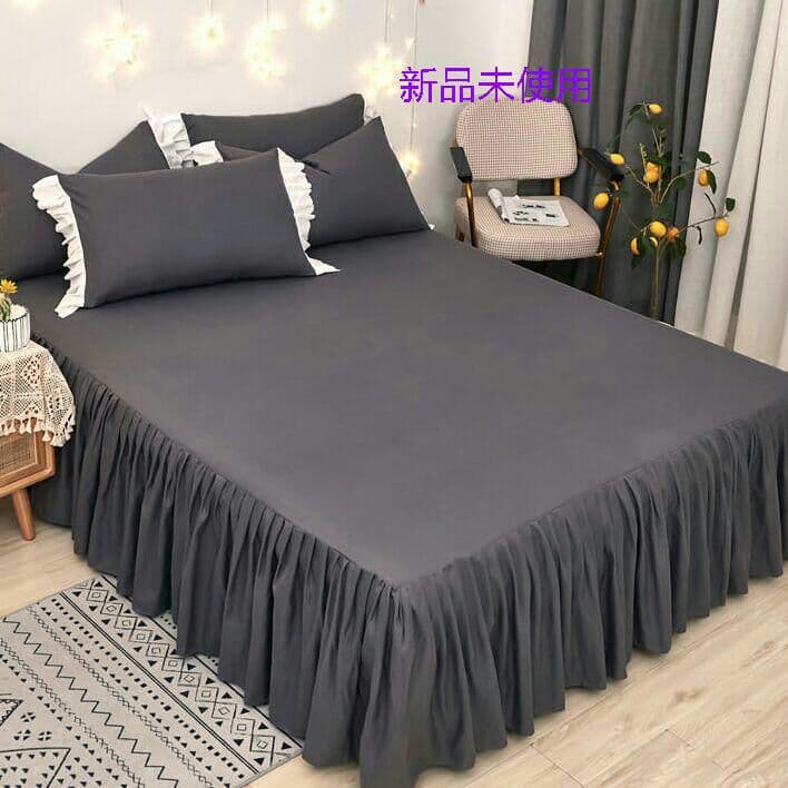 新作 柔らかい肌触り ベッドスカート 4点セット セミサイズ 掛け布団カバー1