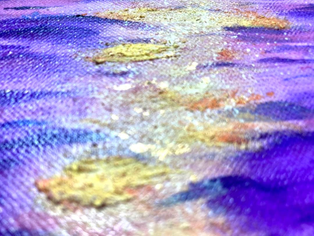 風景画　アクリル画　海　夕日　夕焼け　癒しのアート　開運