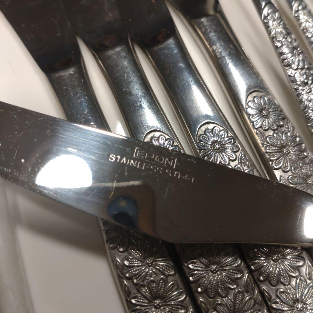 30本　昭和レトロ　ビンテージ　花柄カトラリーセット 29点 ステンレス 18