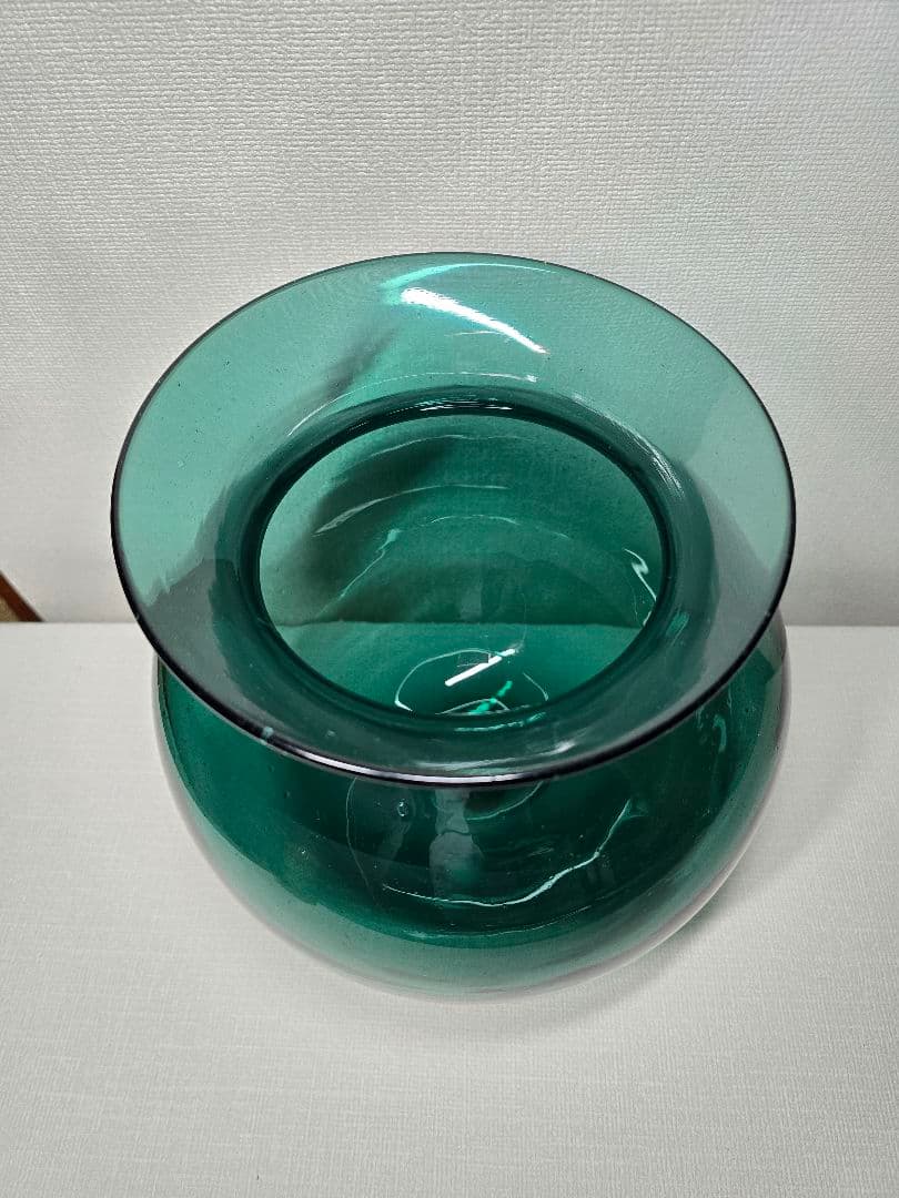 大型 カメイガラス 壺 貯金箱 金魚鉢 ウキ 硝子 浮きアンティーク グリーン