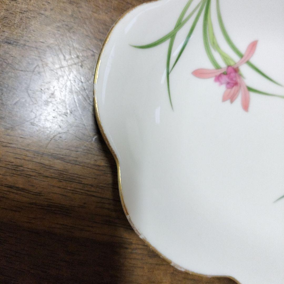 香蘭社　清蘭　組湯呑　フラワーリムプレート２枚　セット