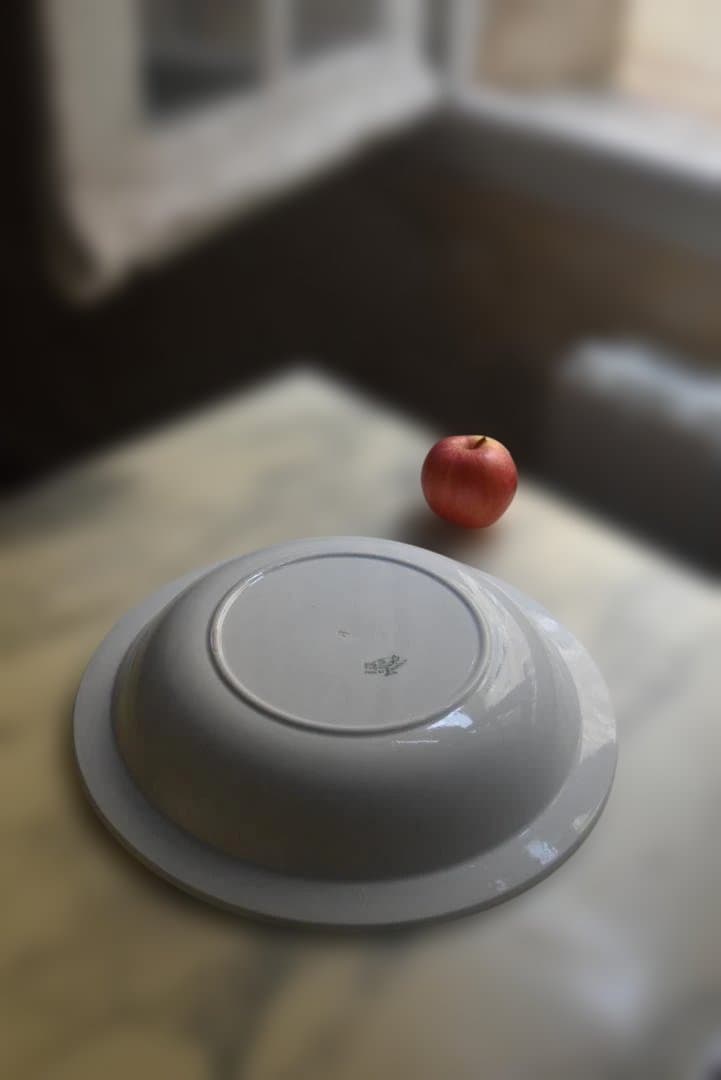 美品クレイユモントロー　白釉サラディエ（31㎝）フランスアンティーク