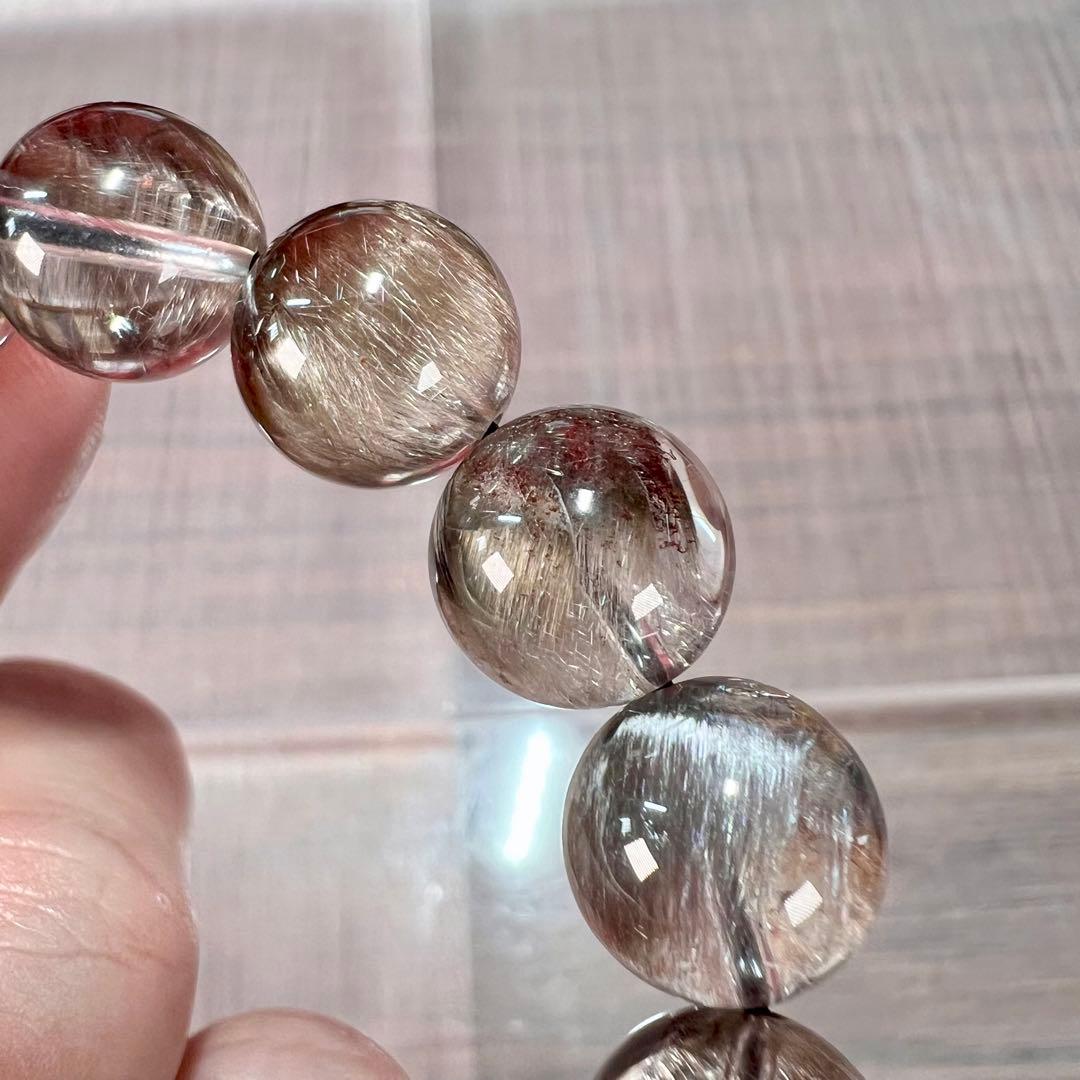 超激レア　バイカラー　透明度高い　ピンクプラチナルチルブレスレット　6