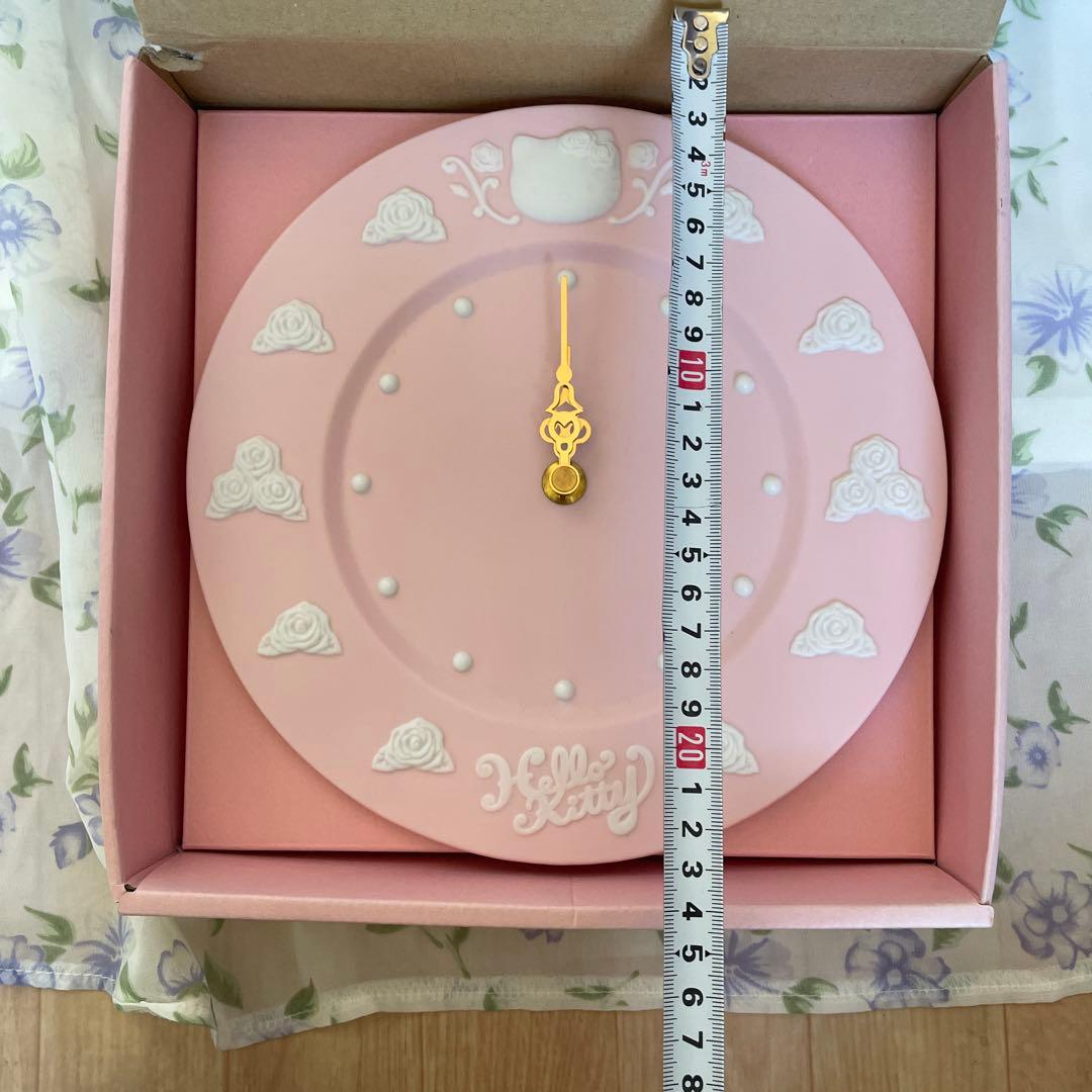 未使用　ハローキティ　時計　プレートクロック　置き時計　ピンク