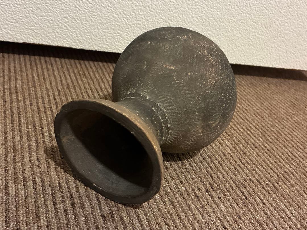縄文土器　区画紋様　土器　壺型　骨董　アンティーク　置物　発掘品　出土品　像