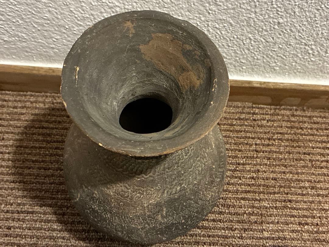 縄文土器　区画紋様　土器　壺型　骨董　アンティーク　置物　発掘品　出土品　像