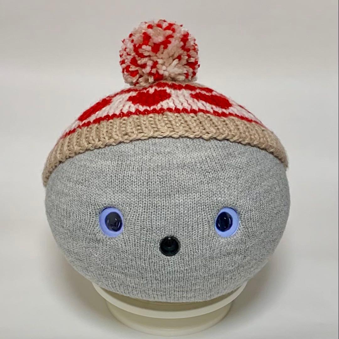 nanairo様リクエスト　ハート柄のニット帽（ベージュ、パープル、グレー）3点