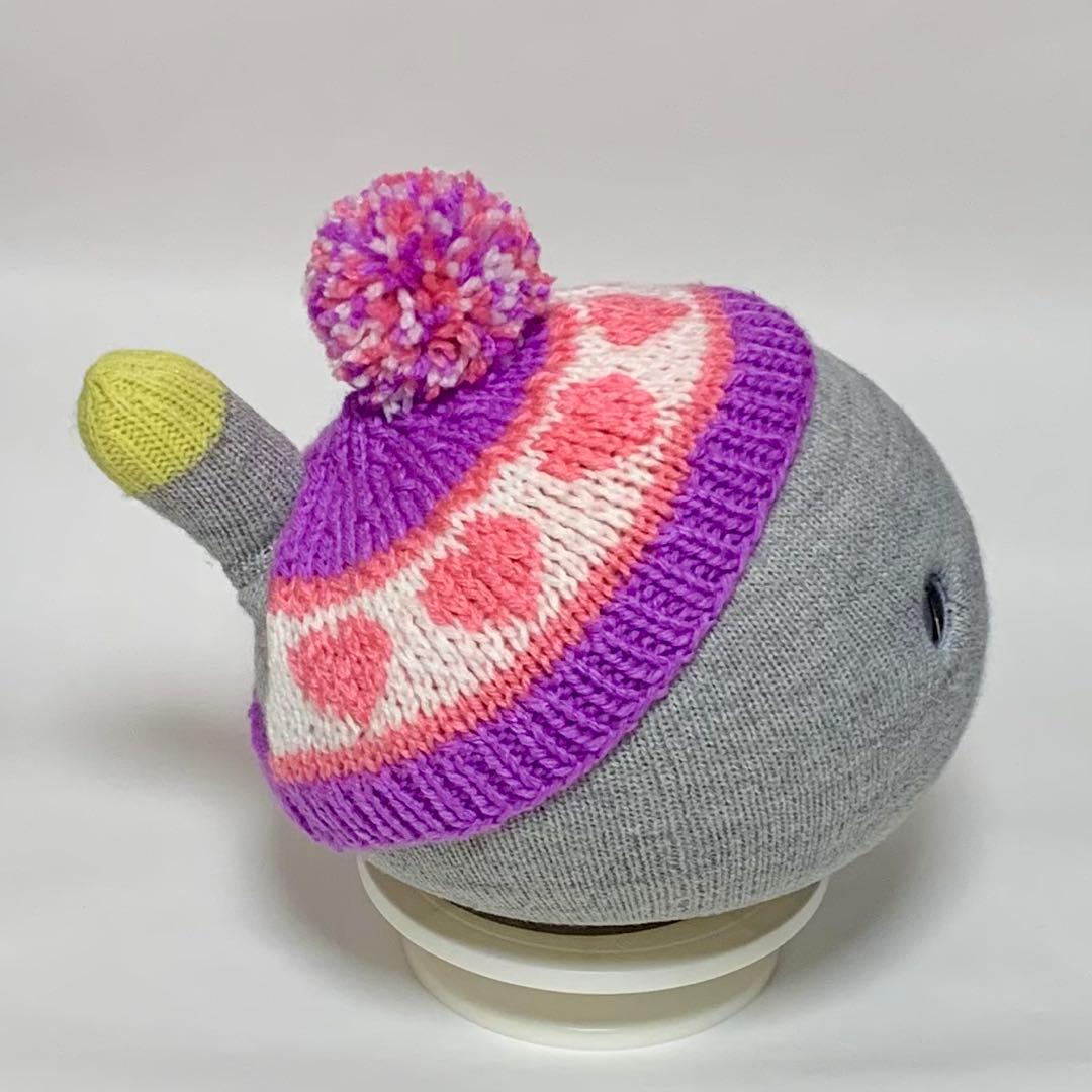 nanairo様リクエスト　ハート柄のニット帽（ベージュ、パープル、グレー）3点