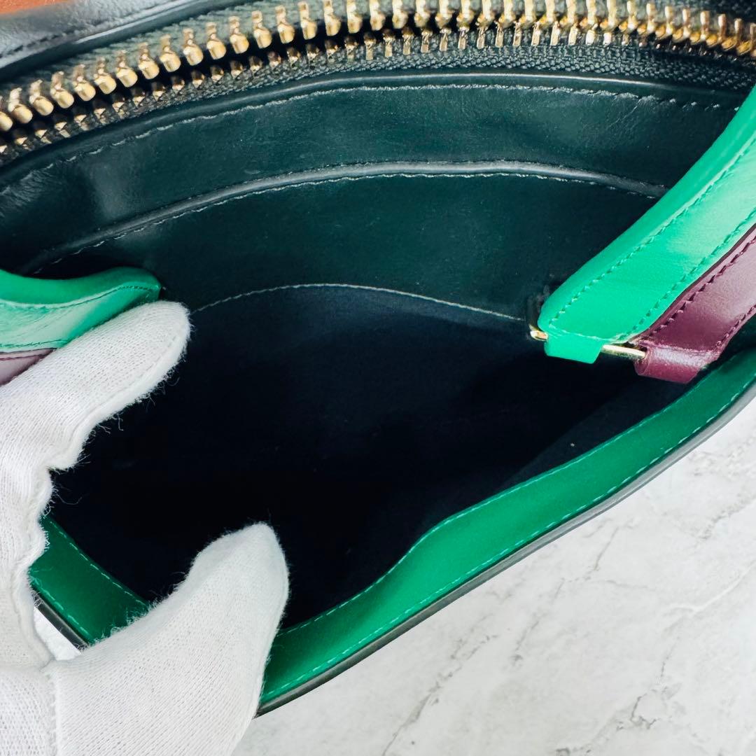 ✨PaulSmith✨ポールスミス✨トライカラー✨ダークグリーン✨ハンドバック✨