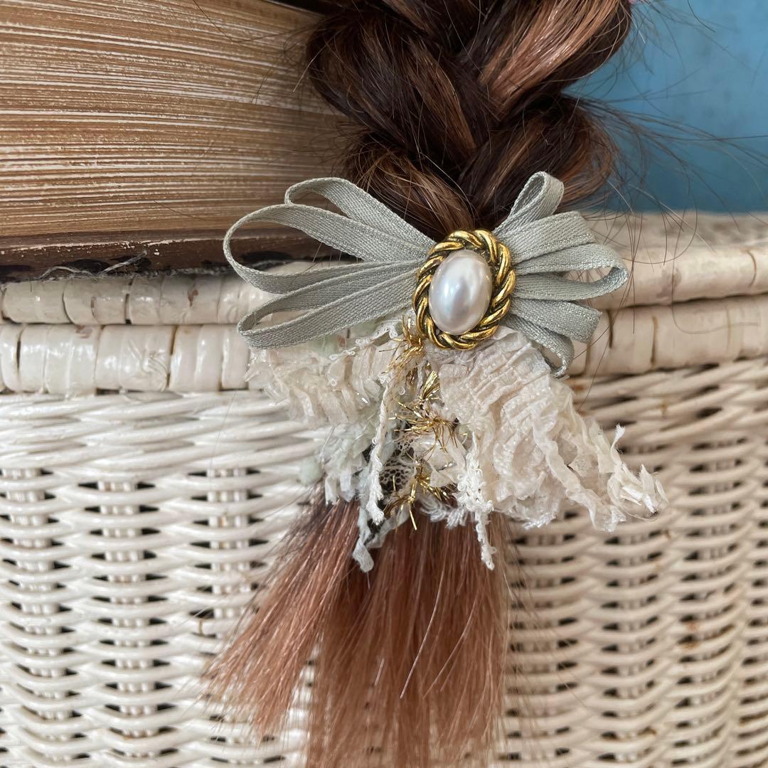 no.153 ハンドメイド　可愛らしいシンプルなもけもけアクセサリー