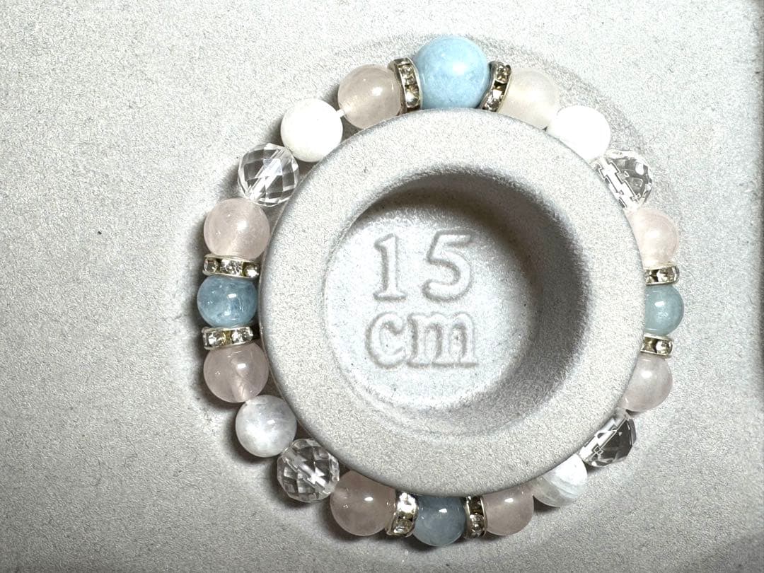 天然石アクアマリン ブレスレット 3月誕生石　約15cm