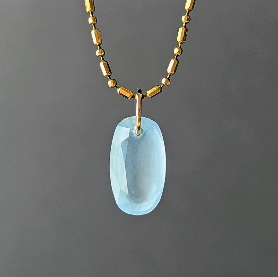 ♢べい♢訳あり♢K18 プレナイト＆ミルキーアクアマリン セットチャーム