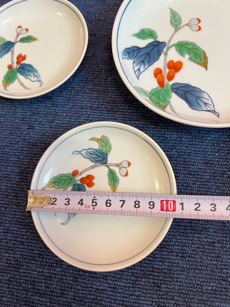 1156  有田焼　其泉   果実絵　中皿3客　小皿4客　未使用
