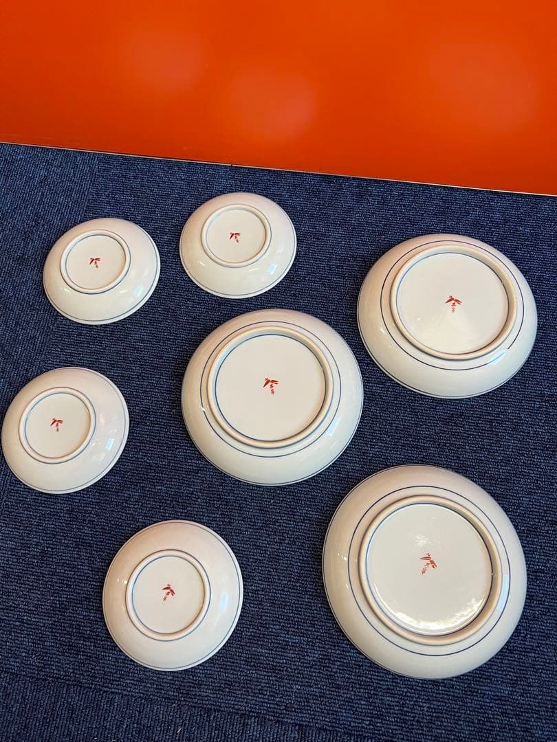 1156  有田焼　其泉   果実絵　中皿3客　小皿4客　未使用